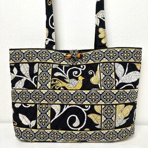 VERA BRADLEY Discontinued Bird Floral Geometric Quilted Cotton Shoulder Bag